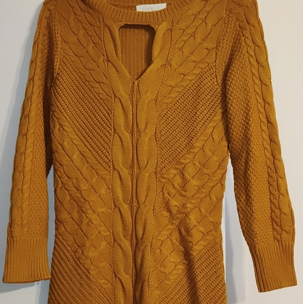 Gold sweater dress